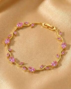 Women Crystal Vine Bracelet with Jewellery Hook-image-7