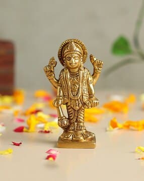 habere india Brass Lord Vishnu Ji Brass Figurine-picture-17