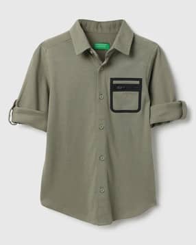 united colors of benetton Boys Regular Fit Cotton Shirt-picture-50