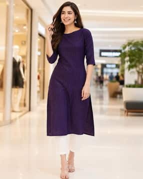 acai Women Striped Straight Kurta-picture-22