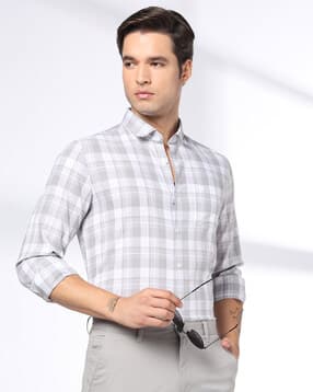 netplay Men Checked Slim Fit Shirt with Patch Pocket-picture-40