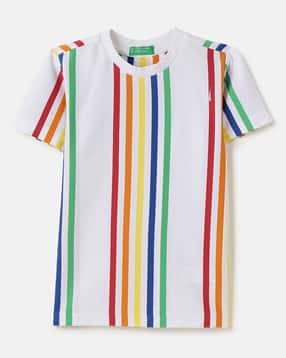 united colors of benetton Boys Striped Regular Fit Round-Neck T-Shirt-picture-34