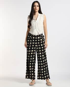 svrnaa by azorte Geometric Print Straight Fit Pants-picture-20