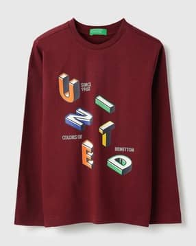 united colors of benetton Boys Logo Print Regular Fit Round-Neck T-Shirt-picture-11