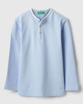 Regular Fit Henley Waffle Knit T-Shirt-image-1