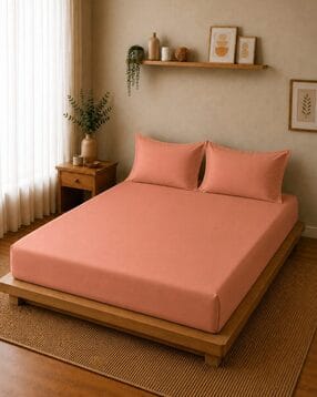 linen home 200 TC Queen-Size Bedsheet with Pillow Covers-picture-27