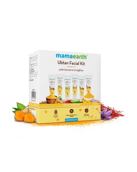 MAMAEARTH Ubtan Facial Kit With Turmeric & Saffron For Glowing Skin