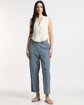 svrnaa by azorte Women Striped Printed Pants-picture-31