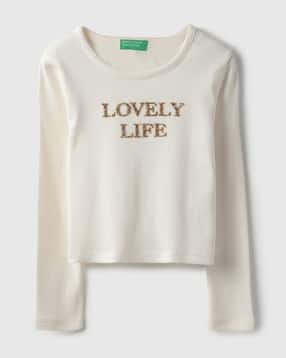 united colors of benetton Regular Fit Round-Neck Embellished Shine In Silicon Transfer T-Shirt-picture-49