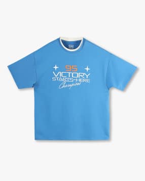 yb dnmx Boys Typographic Print Boxy Fit Round-Neck T-Shirt-picture-37