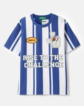 united colors of benetton Boys Striped Relaxed Fit Round-Neck T-Shirt-picture-31