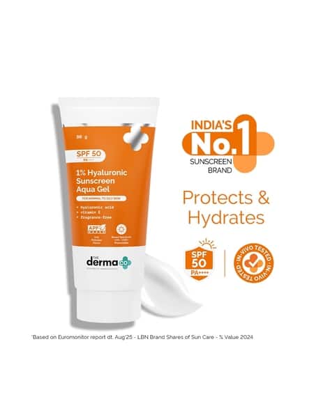 The Derma Co 1 Hyaluronic Sunscreen Aqua Gel With SPF 50 PA++ Offers & Cashback
