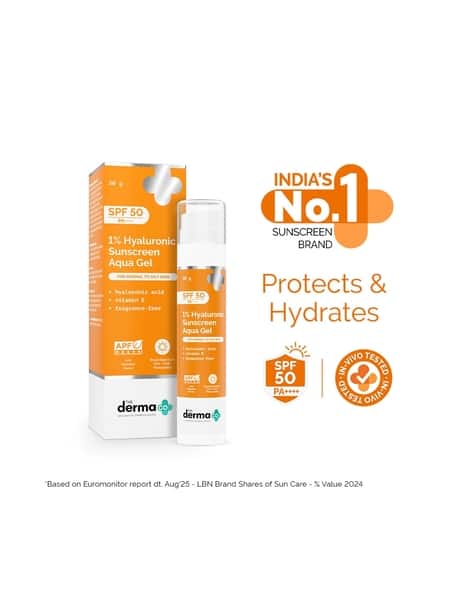 The Derma Co 1 Hyaluronic Sunscreen Hydrating Gel SPF 50 PA ++++ for Sensitive Skin
