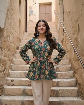 runaya nx Women Floral Print Cotton Short Kurti-picture-46