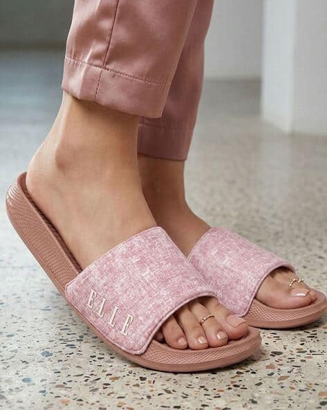 ELLE Women Textured Heathered Strap Flip-Flops