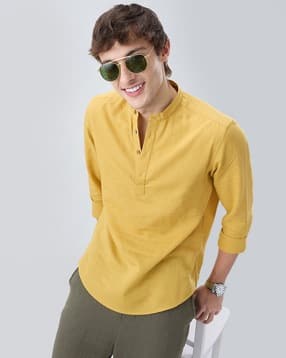 Men Regular Fit Mandarin-Collar Kurta-image-20