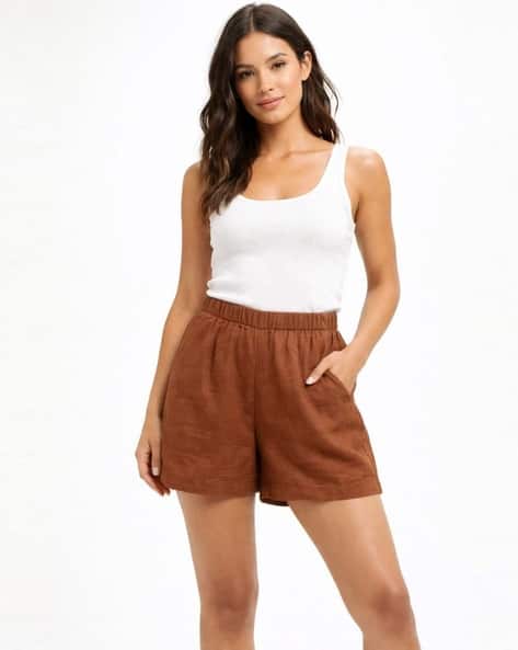 Nobarr Women Mid Rise Cotton Shorts