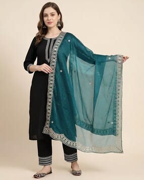 muffly Women Embellished Dupatta-picture-12