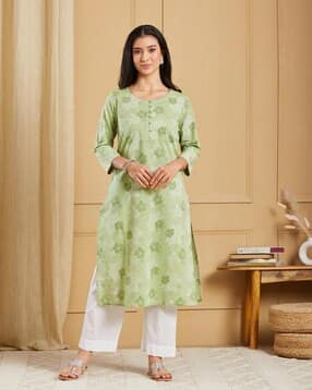 fabindia Women Floral Straight Kurta-picture-30