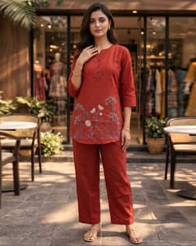nyrika Women Floral Print Tunic & Pants 2-Piece Set-picture-32