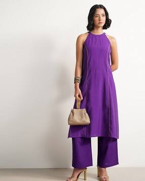 pink fort Women A-Line Kurta & Pants Set-picture-40