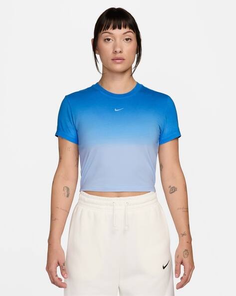 NIKE Women Kismet Slim Fit Mod Crop Crew-Neck T-Shirt