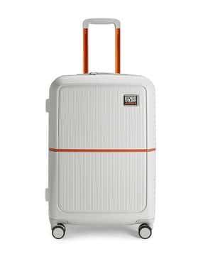 Unisex Striped Medium Trolley Bag with TSA Lock-image-39