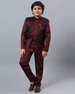 Boys Geometric Sherwani Set-image-12