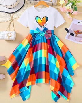 Girls Graphic A-line Dress-image-37