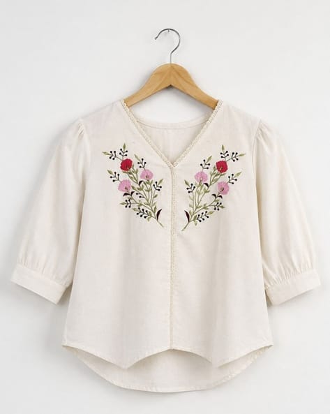 SVARAA Women Floral Cotton Top