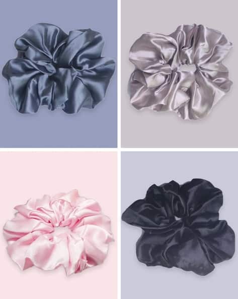 Oomph Women Set of 4 Satin Scrunchies Hair Tie