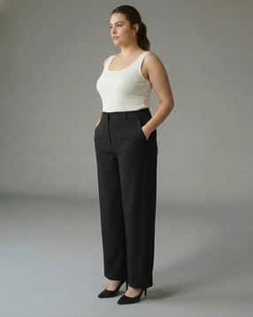 Women High Rise Trousers-image-1