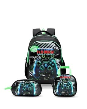 priority Boys Hard Shell School Backpack Combo with Tiffin & Pouch - 29 L-picture-28