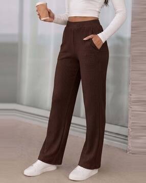 Women Ribbed Relaxed Fit Pants-image-26