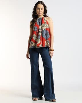 svrnaa by azorte Floral Print Halter-Neck Top-picture-25