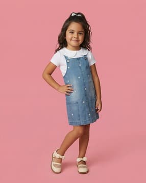 nauti nati Girls Washed Dungaree & Top Set-picture-43