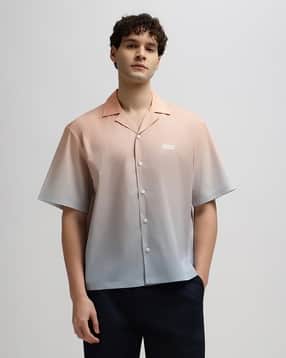 hugo blue Gradient Print Relaxed Fit Shirt-picture-11