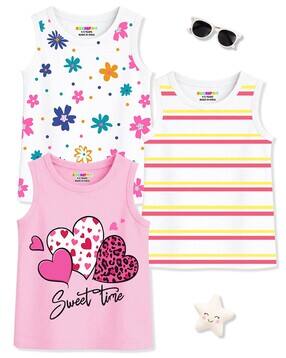 kuchipoo Girls Pack of 3 Relaxed Fit Floral Print T-shirt-picture-36