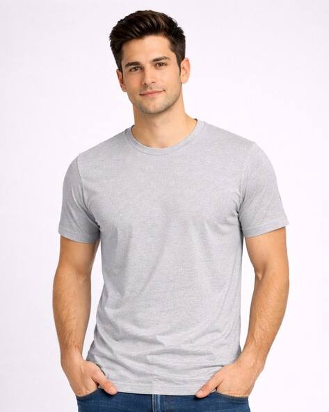 ROLLISTEAR Men Regular Fit Round-Neck T-Shirt