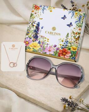 carlton london Women UV-Protected Oversized Sunglasses-FAS5919 & Necklace Gift Set-picture-48