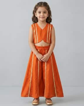 kidsflower Girls Lace Kurta with Bottomwear-picture-32