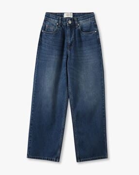 Boys Lightly Washed Loose Fit Jeans-image-42