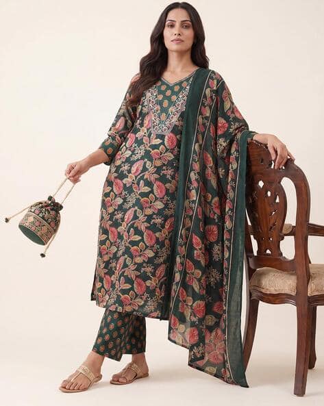 Gerua By Libas Women Floral Print 3-Piece Straight Kurta Set
