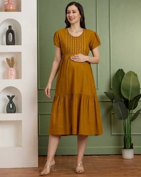 nightspree Women Embroidered Fit & Flare Maternity Dress-picture-40