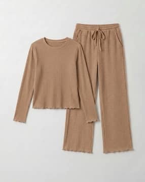 buda jeans co Women Ribbed Top & Pyjamas Nightwear Set-picture-61