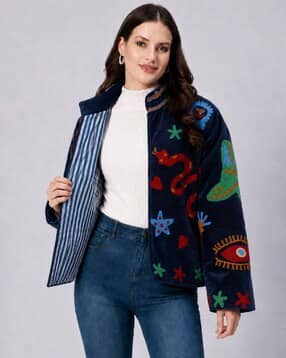 handicraft-palace Women Embroidered Regular Fit Blouson Jacket-picture-22