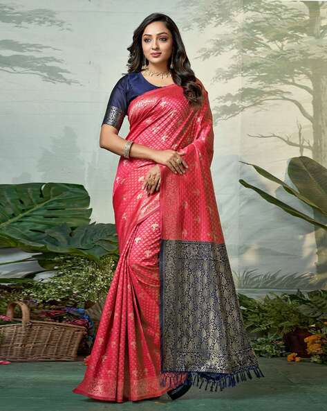 Nyrika Women Traditional Banarasi Saree with Blouse Piece