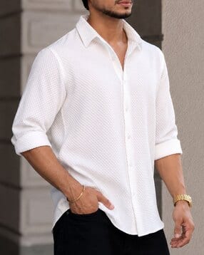 webric x ag Men Patterned Regular Fit Shirt with Spread Collar-picture-14