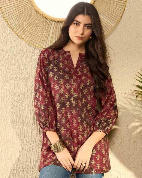 Acai Women Block Print Stright Kurti