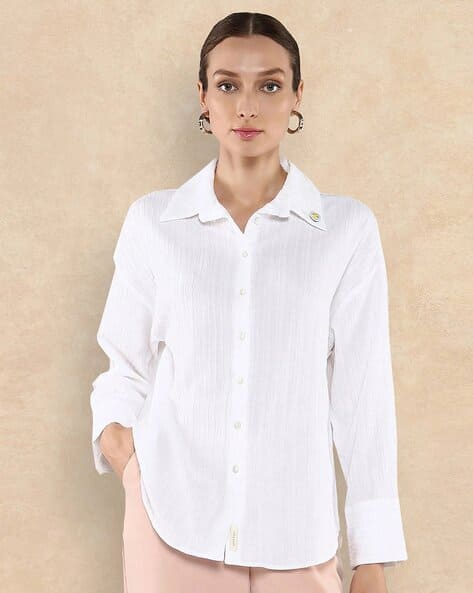 RAREISM  Women Cotton Regular Fit Shirt